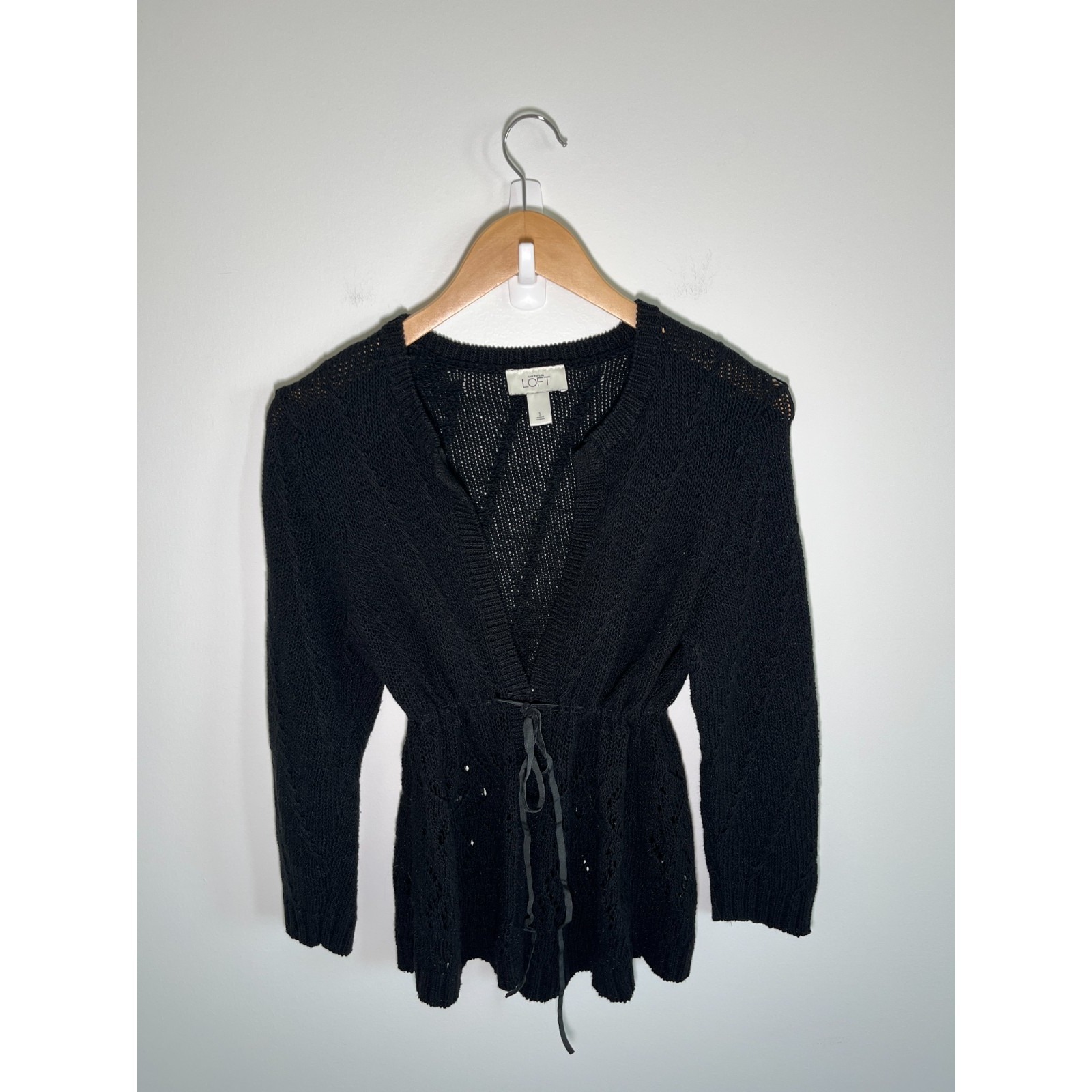 Ann Taylor Y2k Babydoll Cardigan Womens S Black